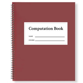 SMAODSGN Computation Notebook Spiral 9 1/4" x 11 3/4" National Graph Paper 4 X 4 Quad Math Composition Book Engineering Notebook Red 76 sheets with Eye-ease Paper Waterproof Cover for Science Scale