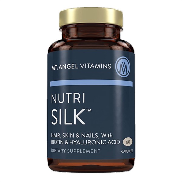 Mt. Angel Vitamins: NutriSilk Capsules. Promotes Healthy Hair & Skin, Boost Collagen, B Vitamins, 60 Capsules