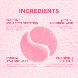 Under Eye Patches for Dark Circles: Under Eye Masks for Puffiness - Eye Gel Pads Retinol Collagen Hyaluronic Acid Moisturizing & Reducing Wrinkles, 30 Pairs (Pink)