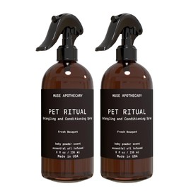 Muse Apothecary Pet Ritual Detangling Spray for Dogs & Cats, Pet Detangler Spray for Dogs, Dog Detangler Spray Dematting Conditioner, Dog Detangling Spray, Essential Oils Infused, 8oz Fresh Bouquet