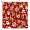 ABONAN Christmas Shower Curtain Gingerbread Snowflake, 72 x 72 Inch