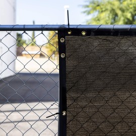 Amgo Custom Made 8' x 18' Brown Fence Privacy Screen Windscreen,with Bindings & Grommets Heavy Duty for Commercial and Residential 90% Blockage, Cable Zip Ties Included (Available for Custom Sizes)