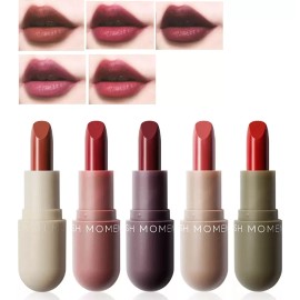 Nuoyatiyu 5pcs Labial En Barra Mate Alta Pigmentación Y Duración