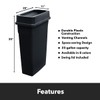 Zedfire 23-Gallon Slender Trash Can, Commercial Slim Rectangular Trash Can