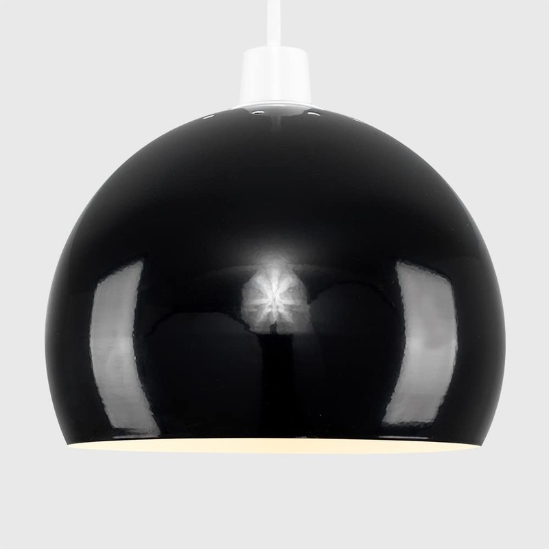 MiniSun - Mini Retro Gloss Black Arco Style Dome Ceiling