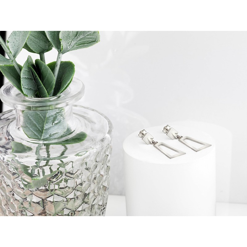 SOFIA MILANI - Women's Earrings 925 Silver - Trapezoid Square