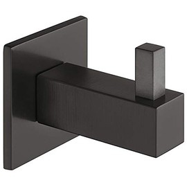 Gedotec Sofia Coat Hook Stainless Steel PVD Black Matt Coat Hook Square Design Coat Hook for Wall and Panel Wall Hooks Invisible Screwed 1 Piece Coat Hook Single with Screws