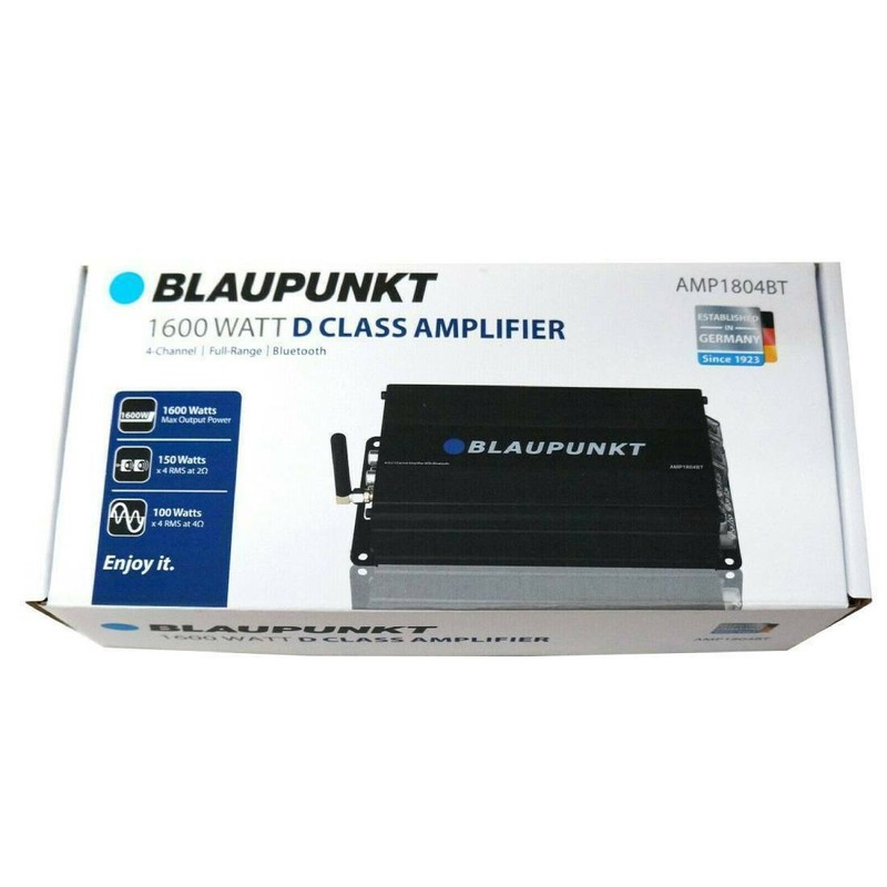 Blaupunkt AMP1804BT Car Audio 4-Channel Class D 1600W Amplifier w/