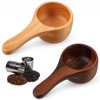 2Pcs Wood Coffee Scoops Acacia Wood Measuring Spoon