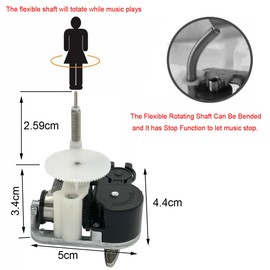 Pursuestar Amazing Grace Wind Up Music Box with Top Flexible Rotating Shaft & Stop Function, Yunsheng Musical Mechanism Movement for DIY Music Boxes Ballerina Jewelry Box