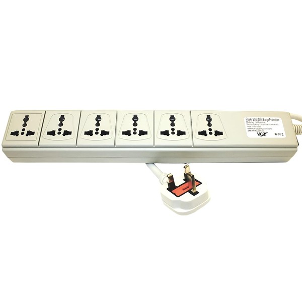 VCT WPS-UK 220-240 Volt Universal Power Strip Surge Protector with
