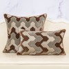 Alerfa Square Pillow Geometric Stripes Embroidery Cut Velvet Cushion Case