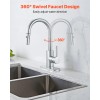 VEVOR Single Handle Sink Faucet Brushed Nickel Pull-Down Kitchen Sink