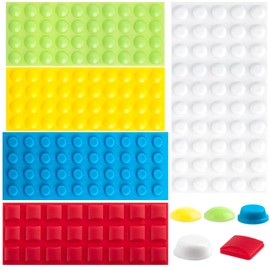 SmallCat 194 PCS Bump Dots for Visually Impaired, 5 Colors Round Square Low Vision Aids, Raised Tactile Stickers Adhesive Braille Aids for Elderly, Low Vision, Blind (5 Sheets)