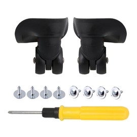 BQLZR Black Suitcase Wheels Replacement Left & Right Plastic Swivel Caster Wheels with 4 Holes,Hole Pitch: (1.42"/1.65"/1.97"/1.42"), for Luggage Suitcase Trolley 360 Degree Rotation