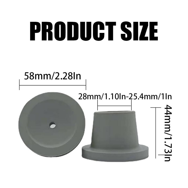 4 Pack Replacement Feet for Shower Chair Bath Seat, 1-1/8"