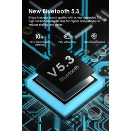 Wireless Earbuds, Bluetooth 5.3 Headphones Touch Control Ear Buds Hi-Fi Stereo 40H Playtime Wireless Headphones IPX7 Waterproof Bluetooth Earbuds with Mic Fast Charging Case for Sports