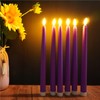 Ni-JASW Purple Flameless Taper Candles with Remote, Flickering Battery Operated