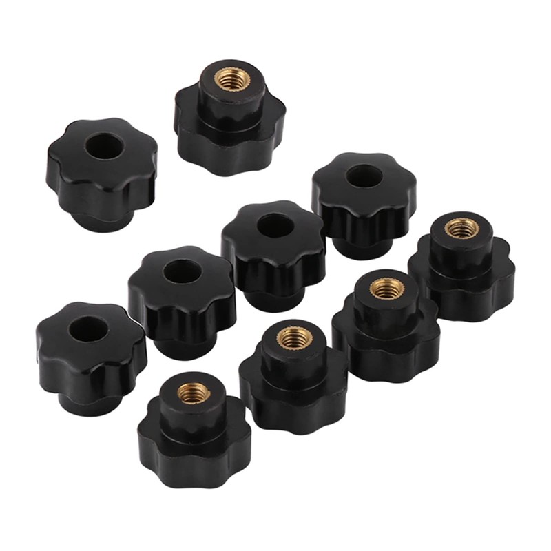 10Pcs M6 Female Thread Star Knobs Plastic Wingnuts Knobs Universal