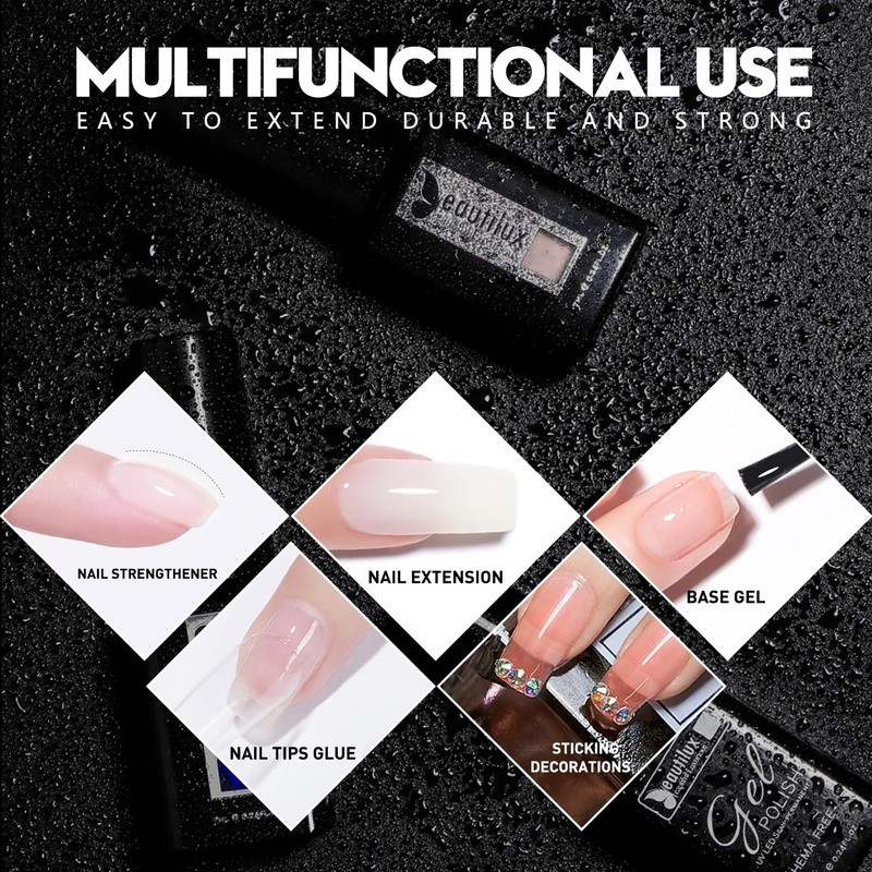 Builder Rubber Base Gel, HEMA-FREE White Pink Builder Gel for