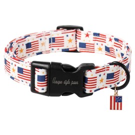 Unique style paws Dog Collar Plastic Buckle with Pendant Colorful Star Flag Puppy Collars for Small Medium Large Boys Girls Dogs