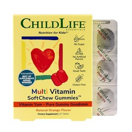 ChildLife | Multi Vitamin SoftChew Gummies® 27 Tablets Natural Orange Flavor | Gomitas Multivitamínicas SoftChew® 27 tabletas Sabor Naranja Natural