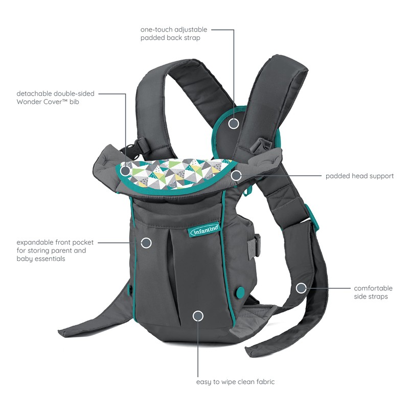 Infantino Swift Classic Carrier with Pocket, 2-Ways to Carry Carrier