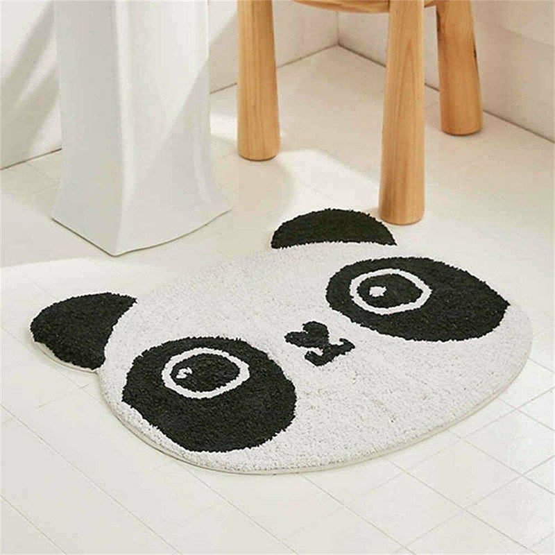 Cute Panda Face Shaped Cartoon Carpet Plush Area Rug Play