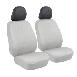 2 PCS Car Seat Headrest Cover, Breathable Stretch Fully Surrounded Car Seat Dust Cover, Reusable Flexible Headrest Protector, Universal for Most Cars (Gray)