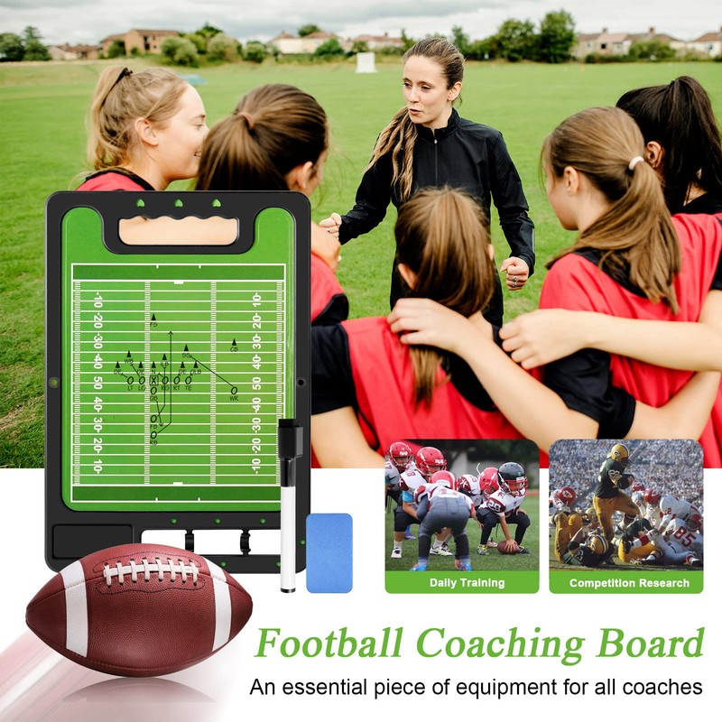 Pure Vie Premium Double-Sided Football Coaching Board Rugby Tactics Clipboard