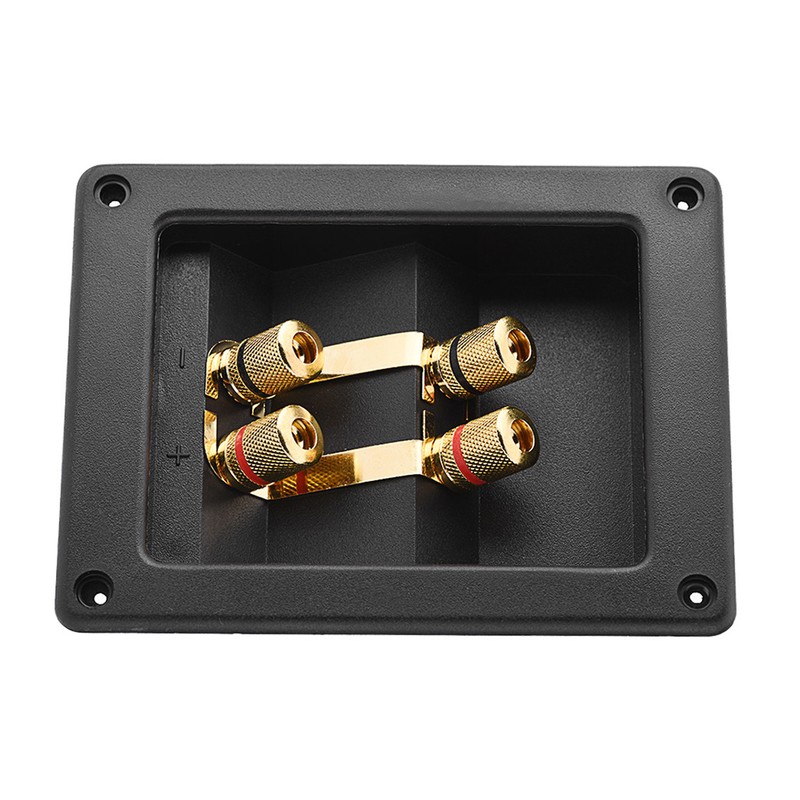 4 Copper Binding Post Terminal Cable Connector Speaker Terminal Box