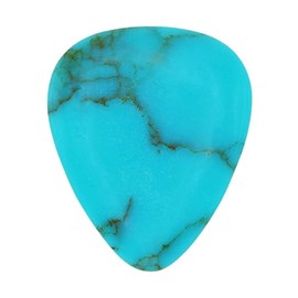 Golden Line Turquoise Stone Guitar Or Bass Pick - 3.0 mm Ultra Heavy Gauge - 351 Shape - Specialty Handmade Stone Exotic Plectrum - 1 Pack New