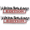 CDD 2 Pack White Privilege Edition Emblems Car Badge Replacement