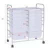 Costway 12-Drawer Utility Storage Rolling Cart w/Removable Drawers and Lockable