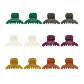 12 Pieces Small Hair Claw Clips for Women and Girls, 1 inch Mini Hair Clips Non Slip Plastic Jaw Claw Clips (A)