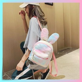 APOSITV Fur, Yumekawa Backpack, Unicorn Color, Fluffy, Fluffy, With Ears, Pastel Colors