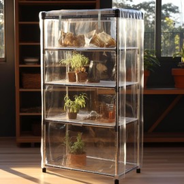 IndigoTempest9 Clear Vinyl Waterproof Shelf Cover for Wire Shelving - 36" W x 18" D x 72" H- with Zipper Closure - Protects from Dust and Debris - Only Cover