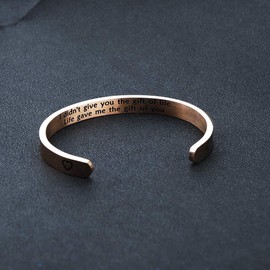 HOLLP Stepdaughter Rose Flower Bracelet Step Daughter Jewelry Daughter In Law Bracelet I Didn't Give You The of Life Gave Me Bracelet Stepdaughter Bracelet (Cuff Bracelet Rose Gold)