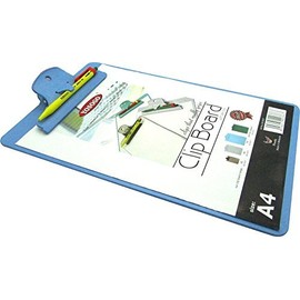 Yosogo 2 Pack A4 Durable ABS Plastic Clipboard with Handy Pen Holder & Pen – Holds up to 40 Sheets – Assorted Colour