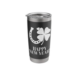 New Year's Eve Happy New Year Shamrock Horseshoe Luck Stainless Steel Insulated Tumbler