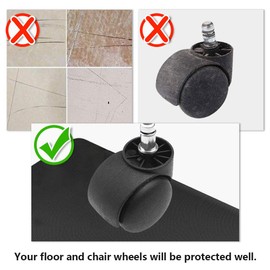 Office Chair Mat for Hardwood Floor, Desk Chair Mats 47 x 35 Inches, Hard Floor Protector Mat for Office Chair, Non-slip Gaming Chair Mat for Wooden Floors, Computer Chair Rug for Home, Office (Black)