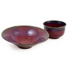 Plum Perfect Stoneware Soup and Salad Bowl Set, 16-oz, American