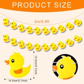 2pcs Duck Garland Banner, Cute Yellow Duck Photo Backdrop Flag Duck Themed Party Decorations Hanging Birthday Party Decorations Photo Booth Props