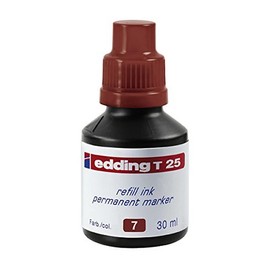 edding T 25 Refill Ink Permanent Marker - Brown - 30 ml - with Drop Dispensing System, for Quick refilling of Almost All edding Permanent Markers
