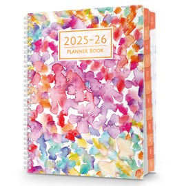 CRANBURY Academic Planner 2025-2026, Large 8.5x11 Weekly Monthly Calendar Agenda, Use Now to June 2026 Daily Organizer, Spiral Bound Planner with Tabs, Bookmark, Pocket, Stickers
