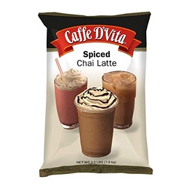 Caffe D'Vita Spiced Chai Latte Mix - Chai Tea Latte Powder Mix, Gluten Free, Chai Tea Powder, No Cholesterol, No Hydrogenated Oils, No Trans Fat, Spiced Chai Latte Powder Mix - 3.5 Lb Bag