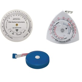 EMI 3 Piece Fitness Body Mass Index Measurement Set: BMI Wheel Calculator, BMI Triangle Calculator Body Tape Measure, and Standard Body Tape Measure