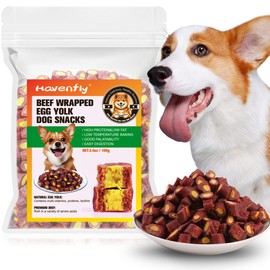 Havenfly Beef Wrapped Egg Yolk Dog Snacks - High Protein, Low Fat, Ideal for Small & Medium Dogs, 100g/3.5oz
