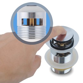 Basin 32mm 40mm Push Pop Up Waste with Overflow Chrome Vanity Plug Drain