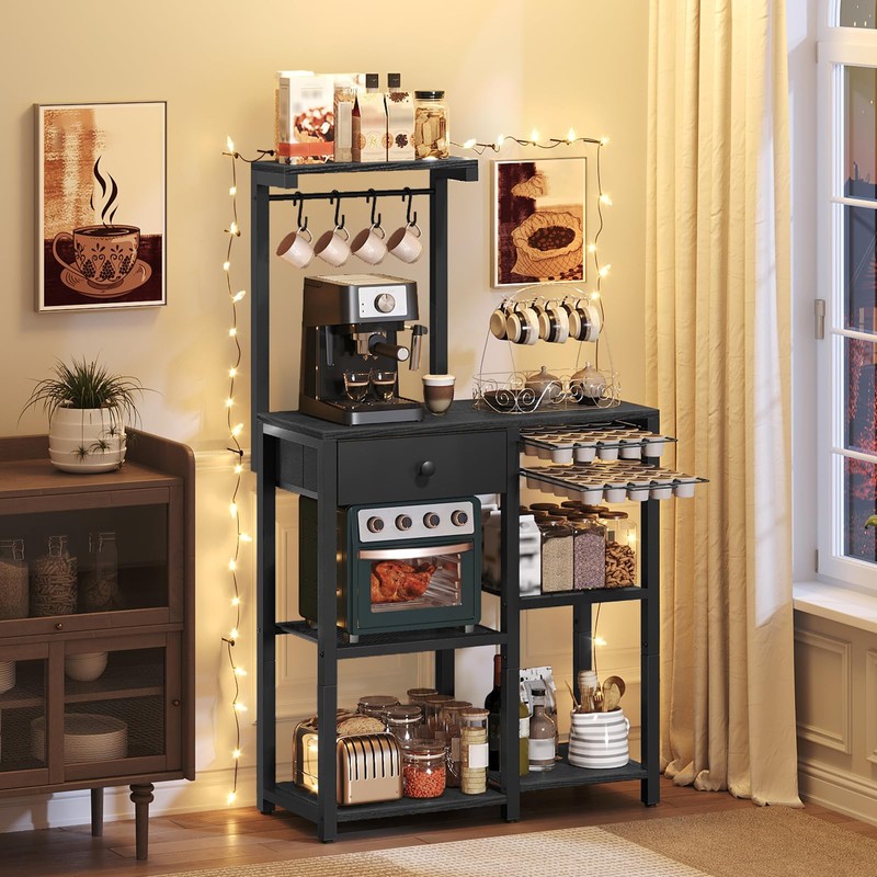 YATINEY Bakers Rack with Storage, 5-Tier Coffee Bar Station with